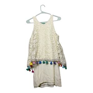 Women’s Judith March lace and tassel mini dress, size medium